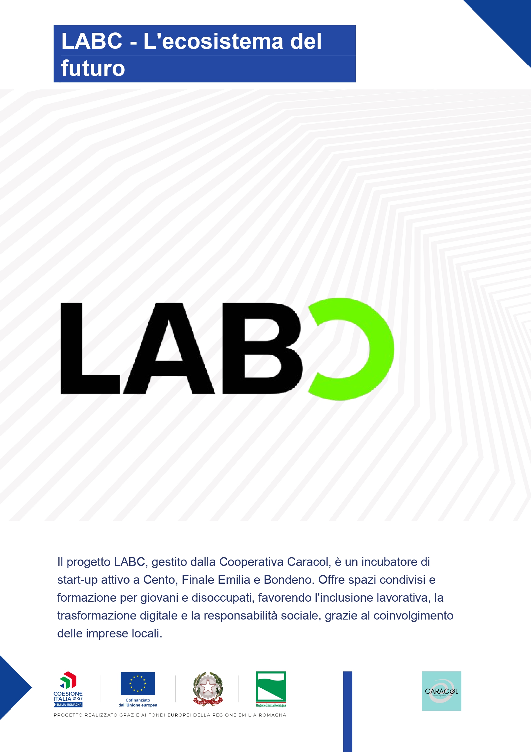 Poster Regione Emilia-Romagna - FESR Progetti di Innovazione Sociale